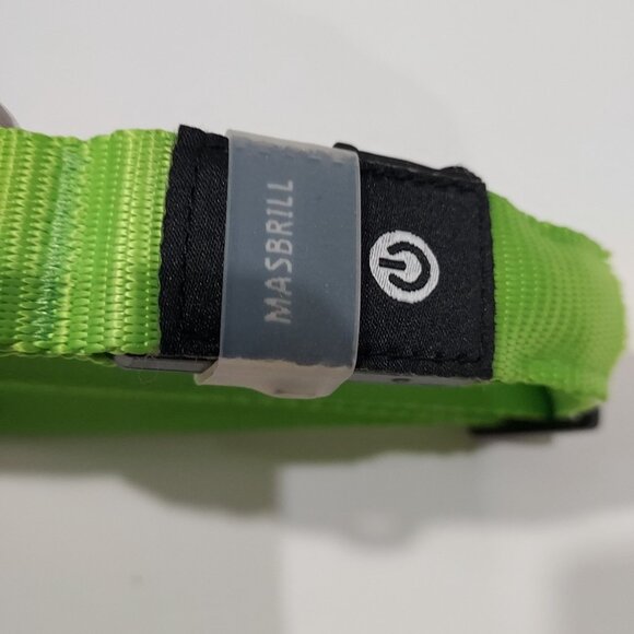 Masbrill Led Dog Collar Large Adjustable Reflective Nylon Lime Green Recharable - Picture 3 of 8